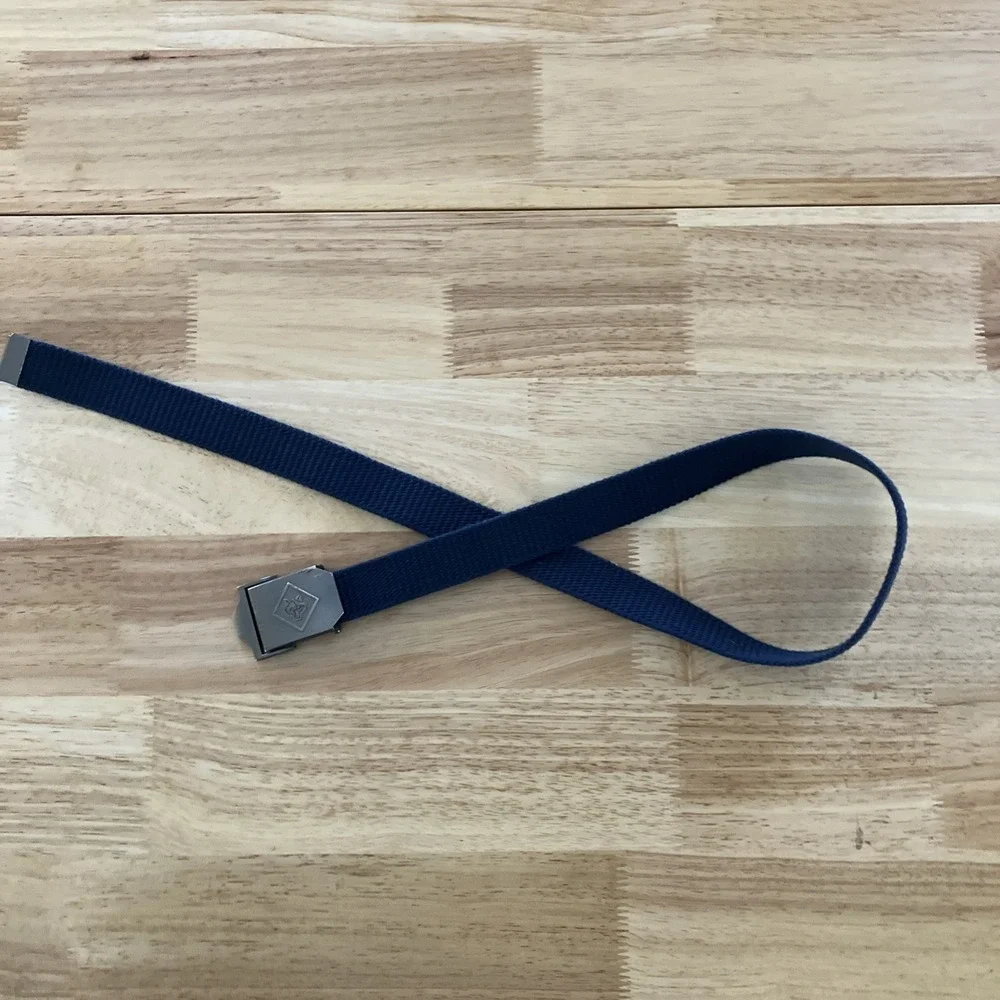 BSA Wolf Cub Scout Belt Blue Canvas Sz 30 or Smaller 1